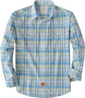 Plaid Shirt Long Sleeve Regular Fit Button Down Work Shirts with 2 Pocket Soft Lightweight Everyday Wear