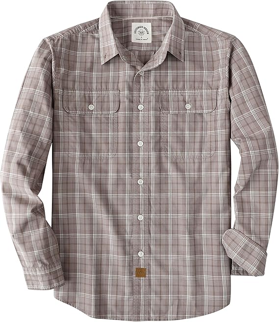 Plaid Shirt Long Sleeve Regular Fit Button Down Work Shirts with 2 Pocket Soft Lightweight Everyday Wear